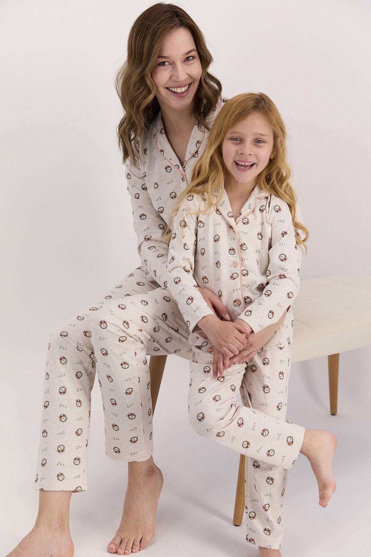 Arnetta Kadın Uzun Kol Desenli Gömlek Pijama Takımı (anne Kız Kombin Yapılabilir Fiyatlar Farklıdır)