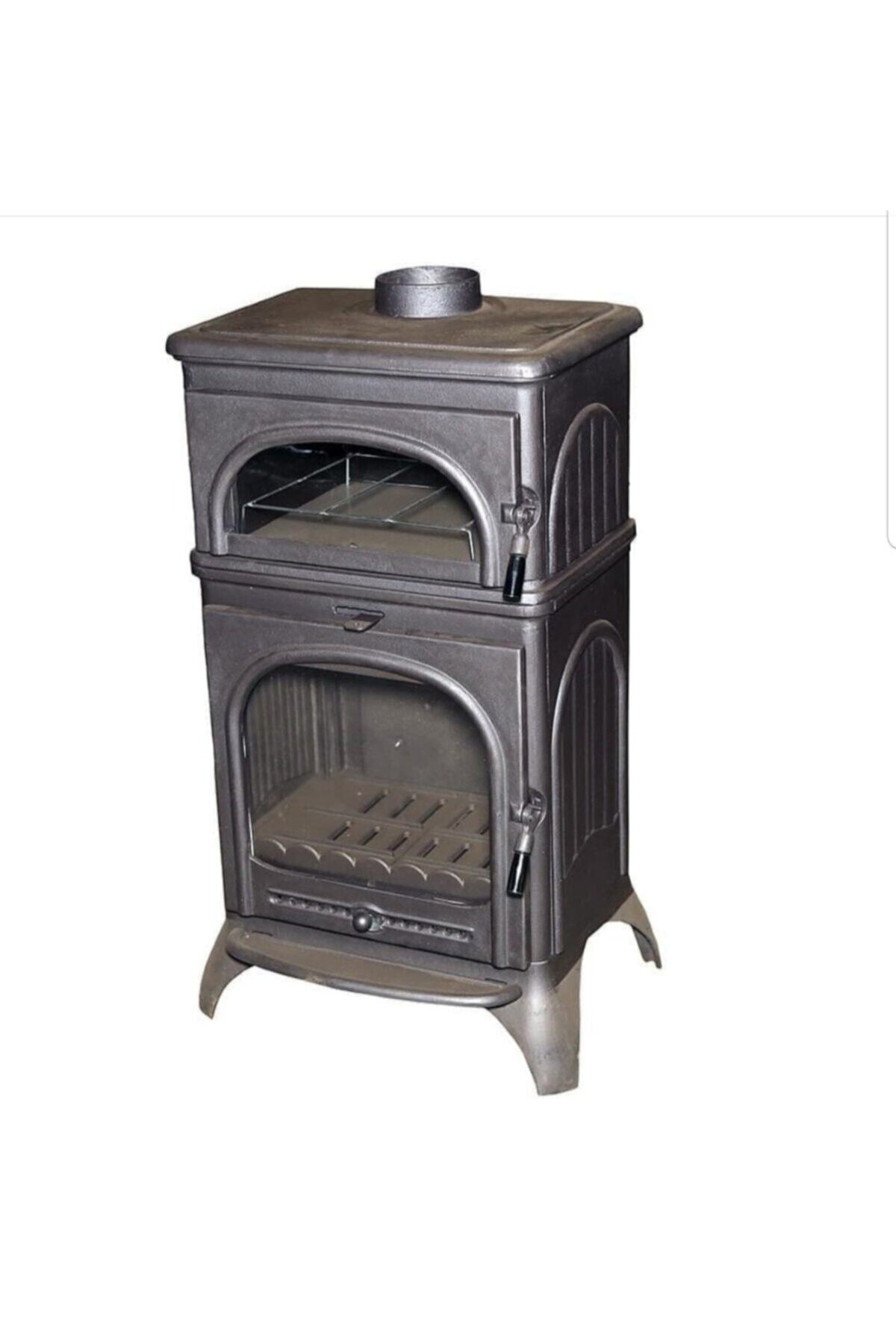 flamestove New Döküm Camlı Fırınlı Kuzine Şömine Soba