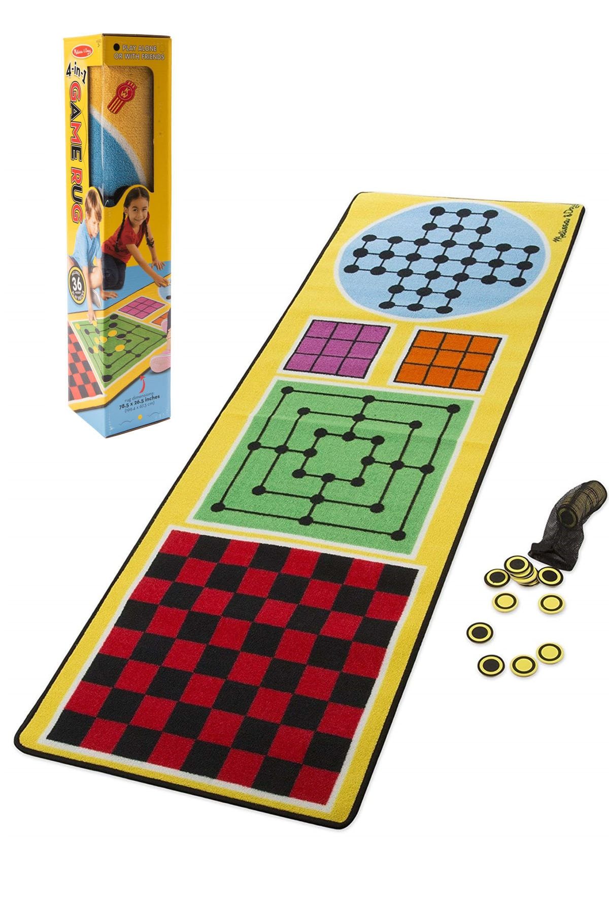 Binbirreyon Melissa Doug 4 Oyunlu Oyun Halısı Ve Ahşap Oyun Taşları 68x200cm Pb015
