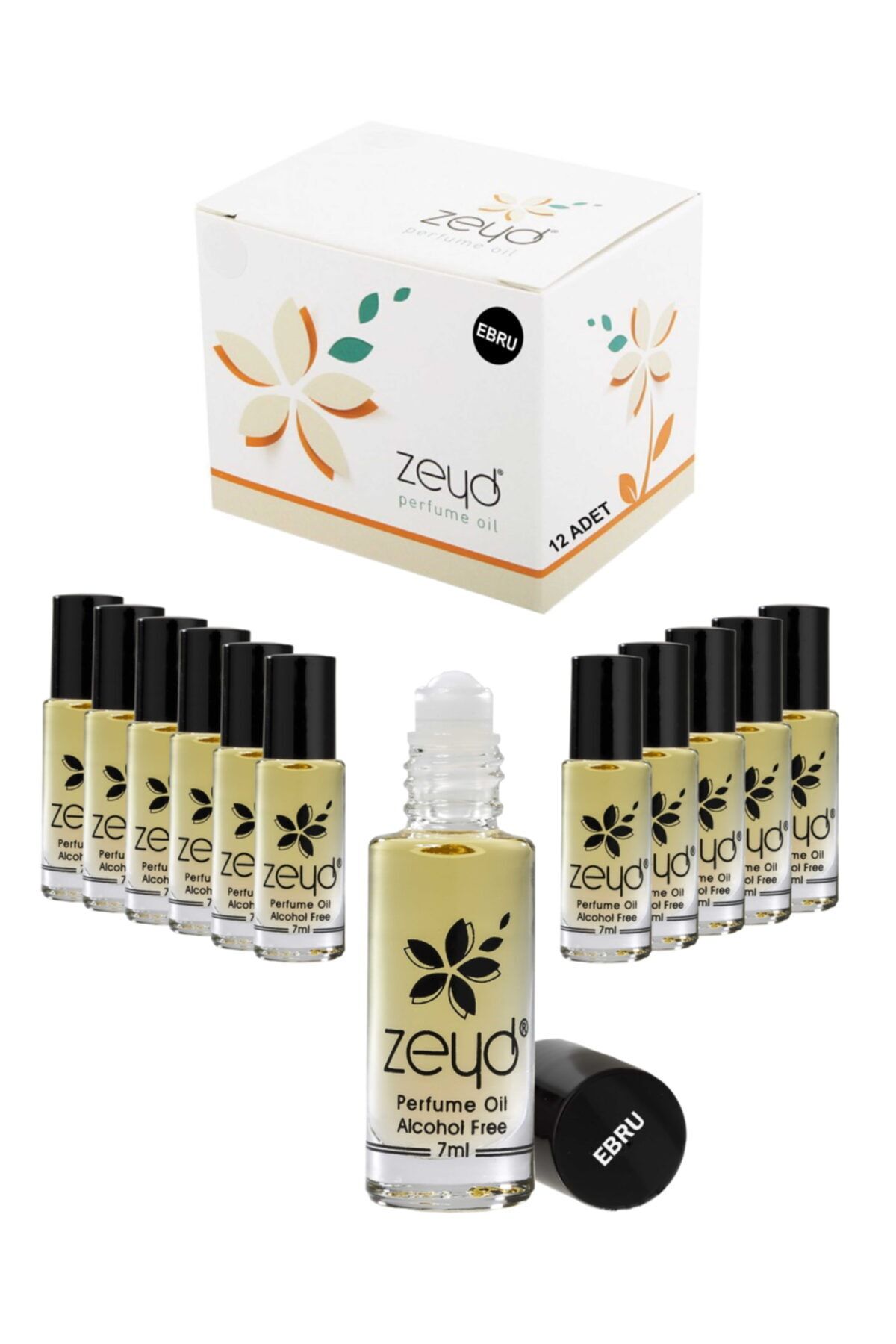 ZEYD ESANS Ebru -7 Ml / 12 Adet / Roll-on - Alkolsüz - Cep Parfüm