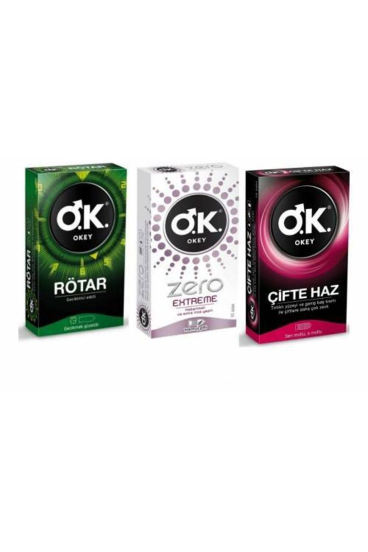 Okey Prezervatif Rötar 10'lu Zero Extreme 10'lu Çifte Haz 10'lu