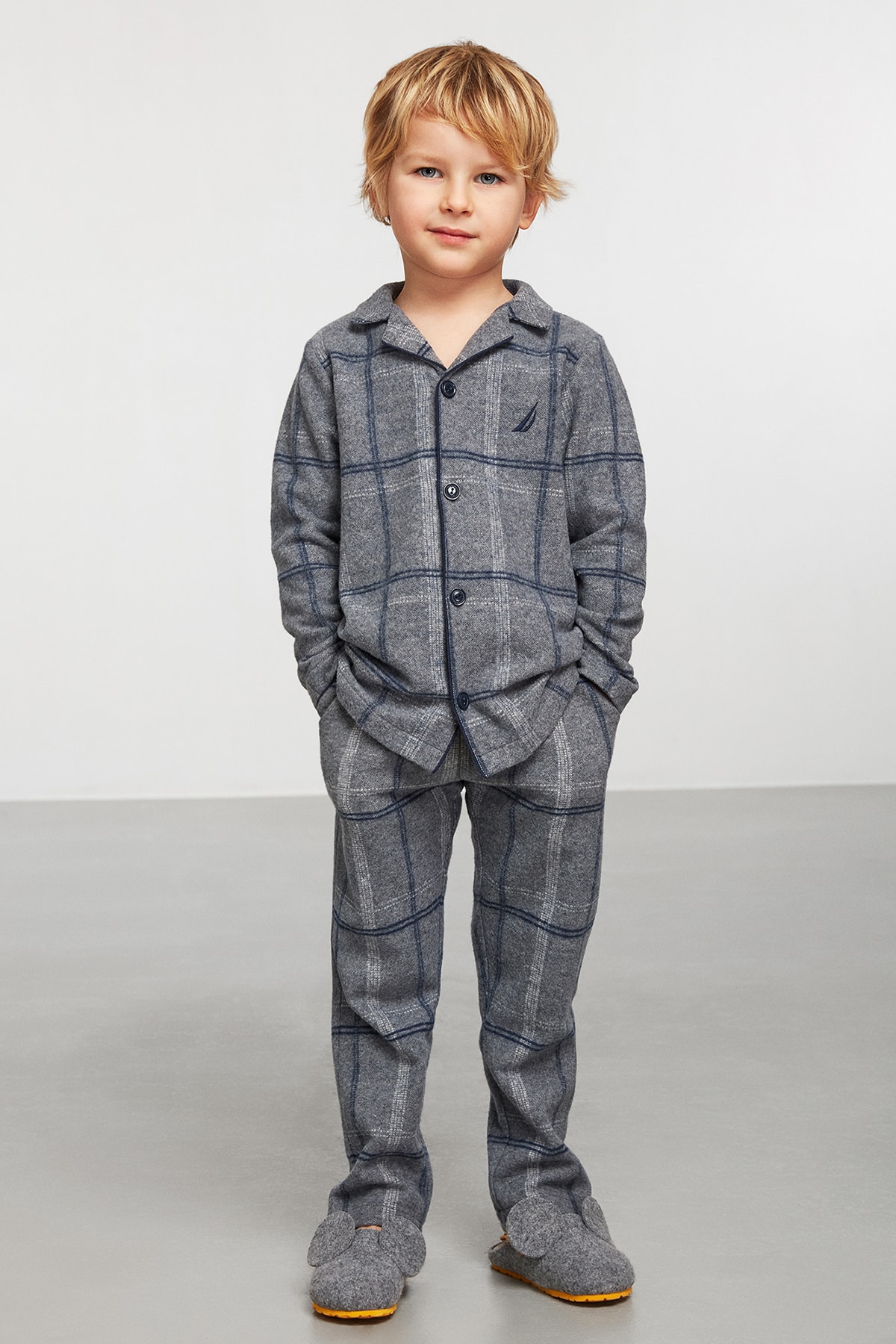 Nautica Gri Ekoseli Pijama Takım