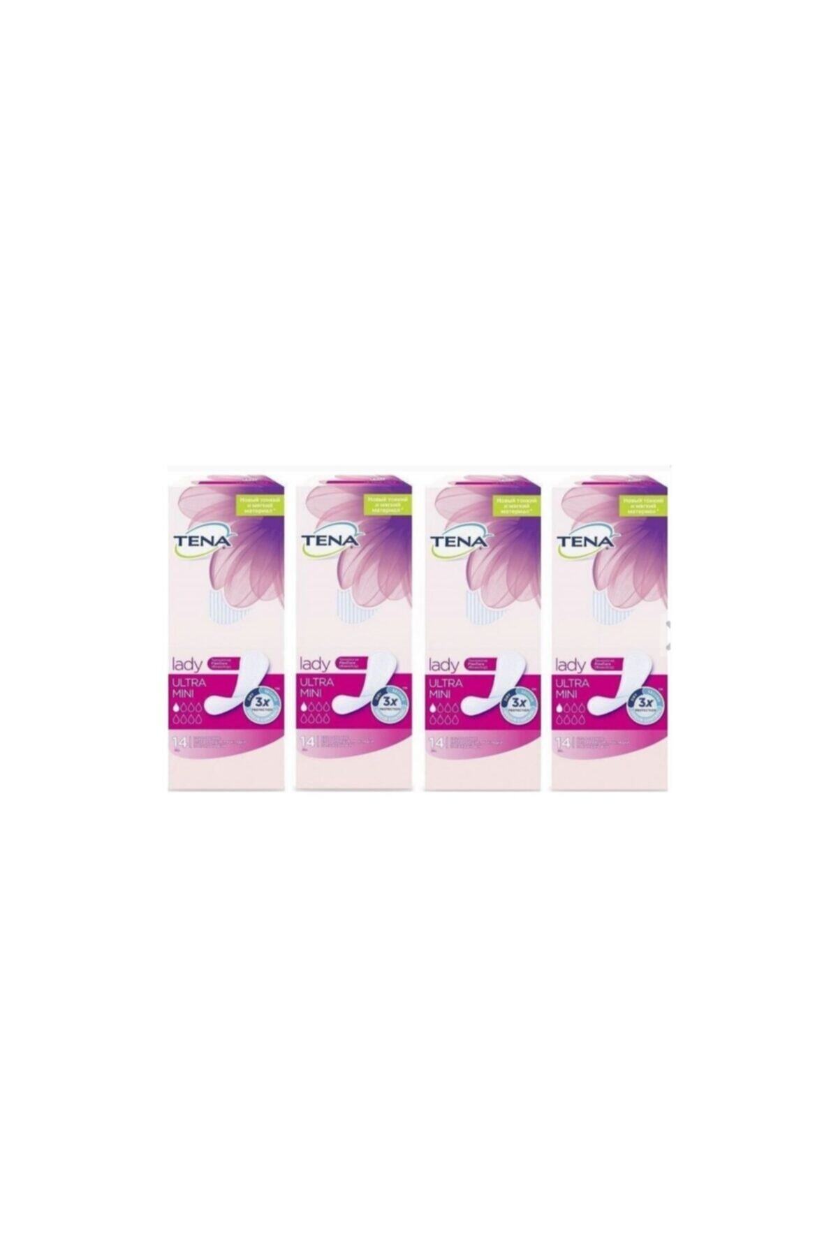 TENA Lady Slim Ultra Mini 1 Damla Kadın Mesane Pedi 14'lü 4 Paket / 56 Adet