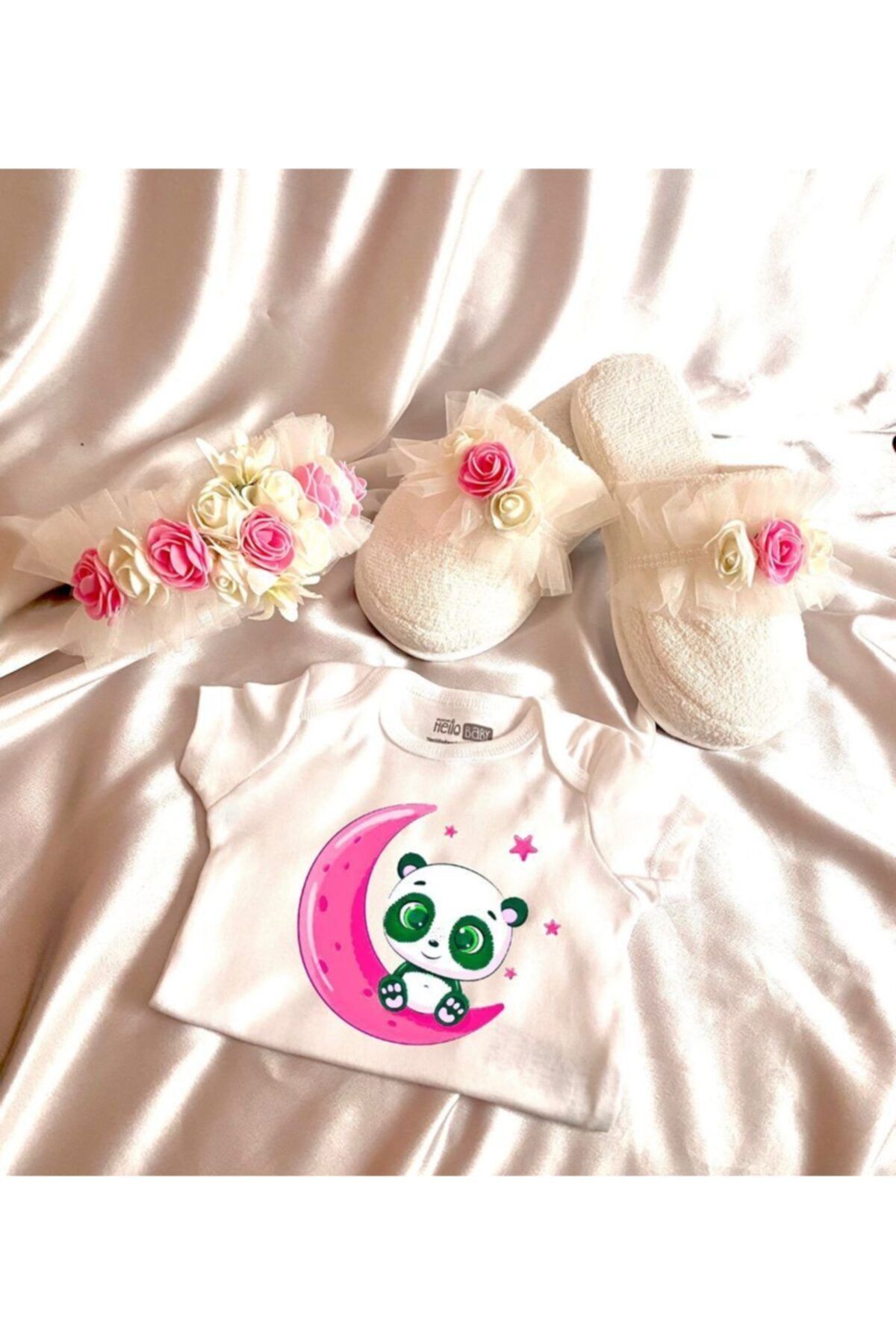 irembaby Lohusa Pembe Taç Terlik Takımı - Yeni Doğan Zıbın Hediye