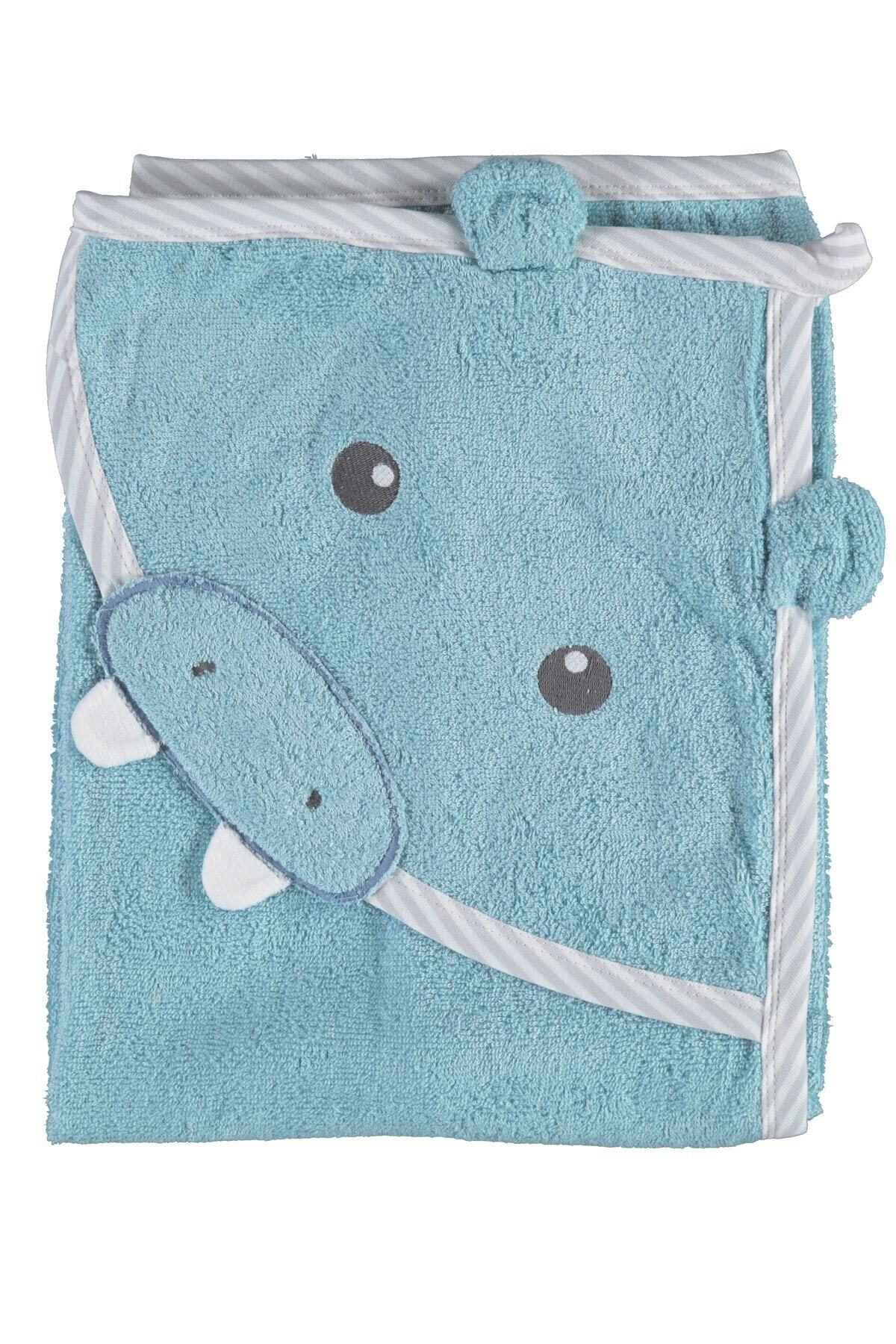 Bi Organik Bi Organic Erkek Bebek Crazy Hippo Banyo Duş Havlusu Silgi