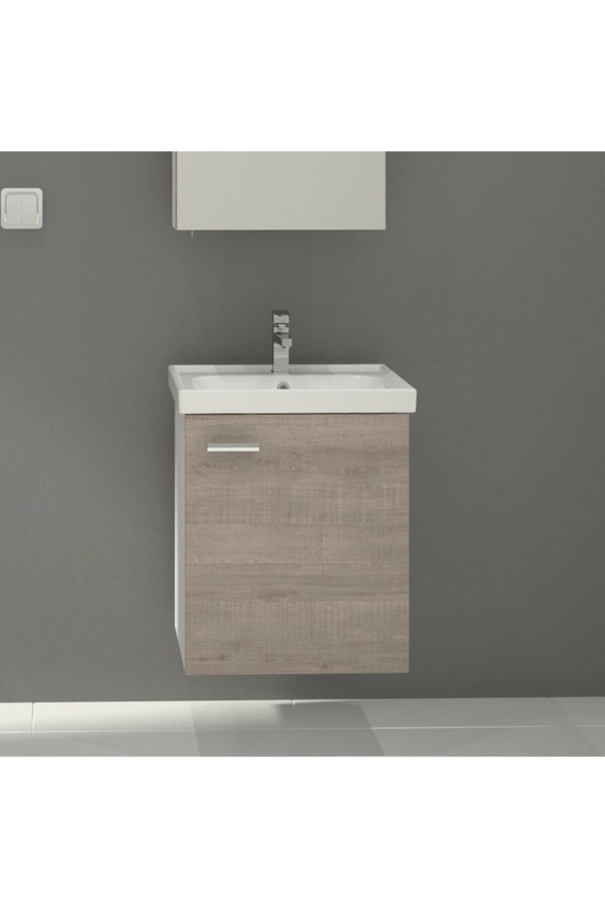 TURKUAZSERAMİK Turkuaz Frame Etajerli Lavabo 50*38cm Ve Terra Banyo Dolabı