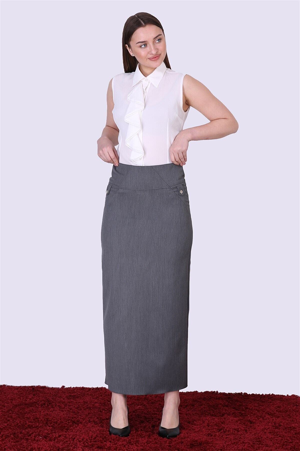 apsen Kadın  Düğme Detaylı Kalem Etek 2104/95