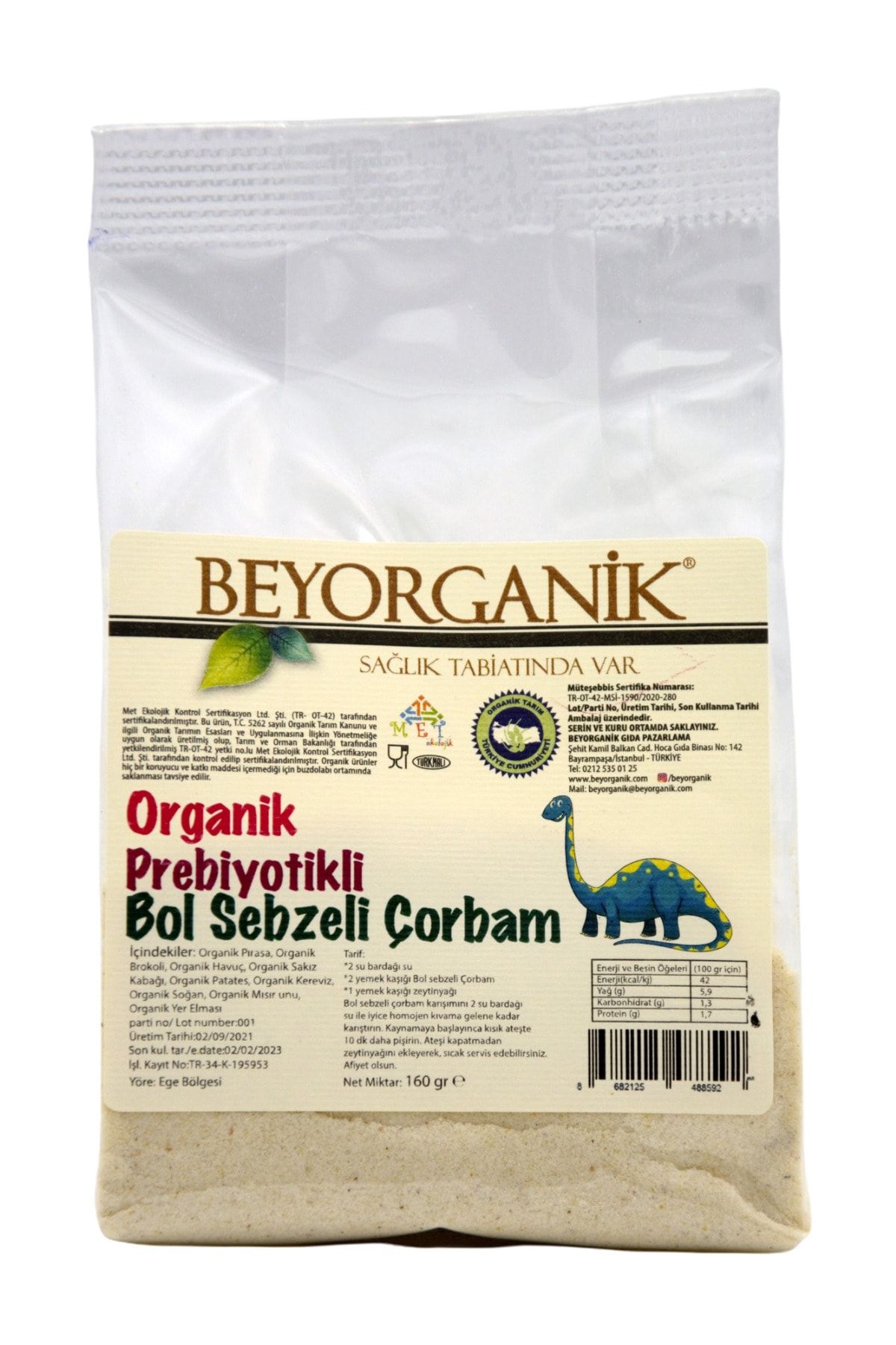 BEYORGANİK Prebiyotikli Bol Sebzeli Çorbam 160gr