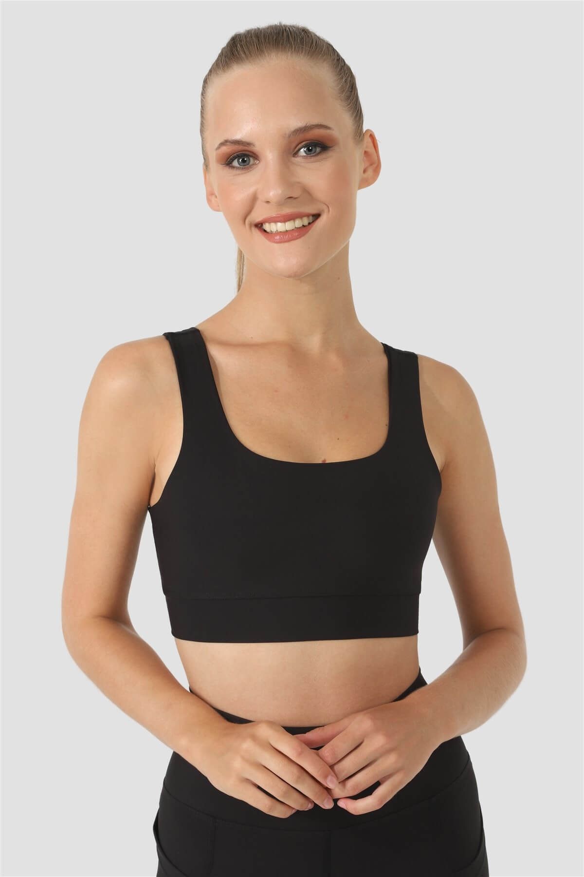 Superstacy Square Neck Siyah Spor Büstiyer