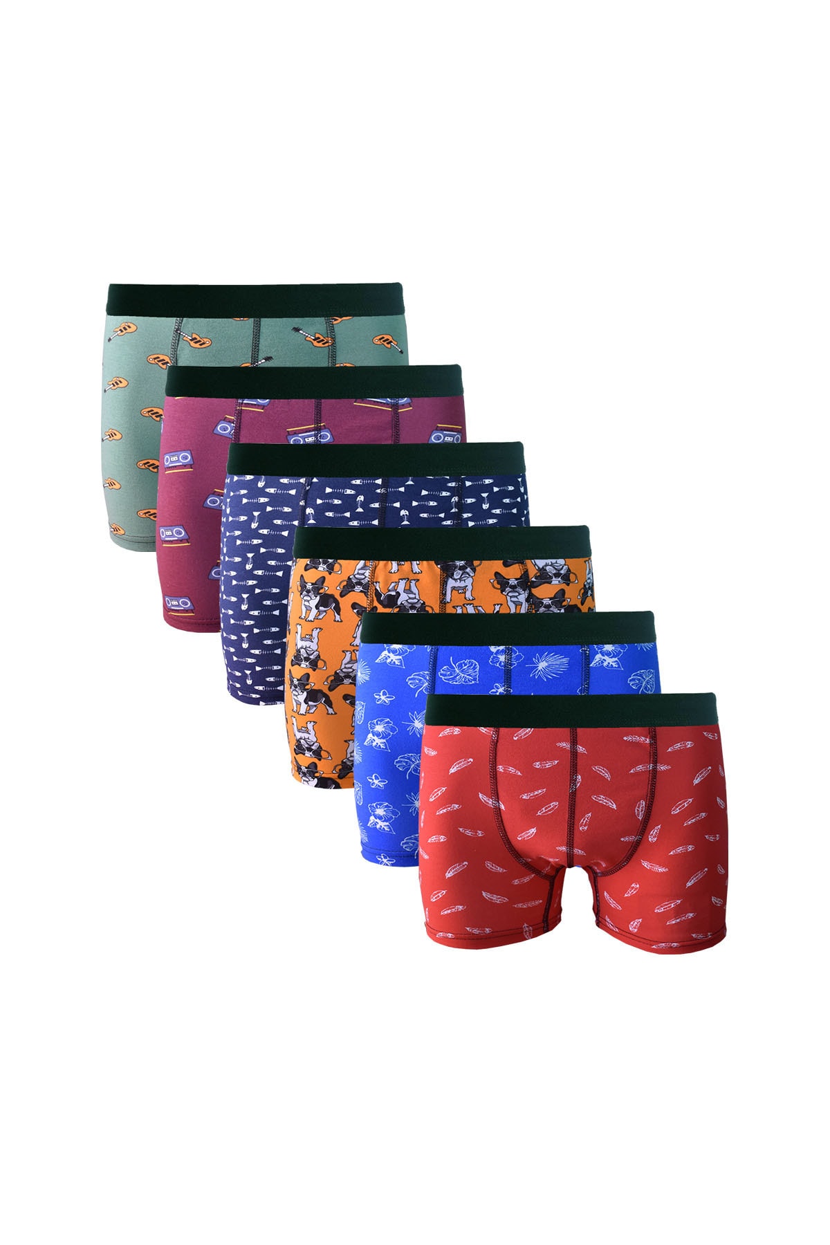 JOHN LION Erkek 6'lı Renkli Desenli Pamuklu Premium Boxer Paket