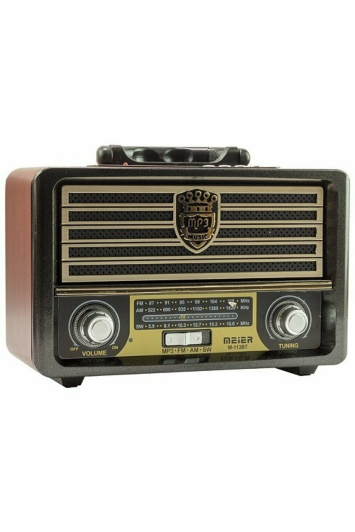aydintic Meier M-113 Bluetooth Şarjlı Nostaljik Radyo Bt Usb/sd/mp3