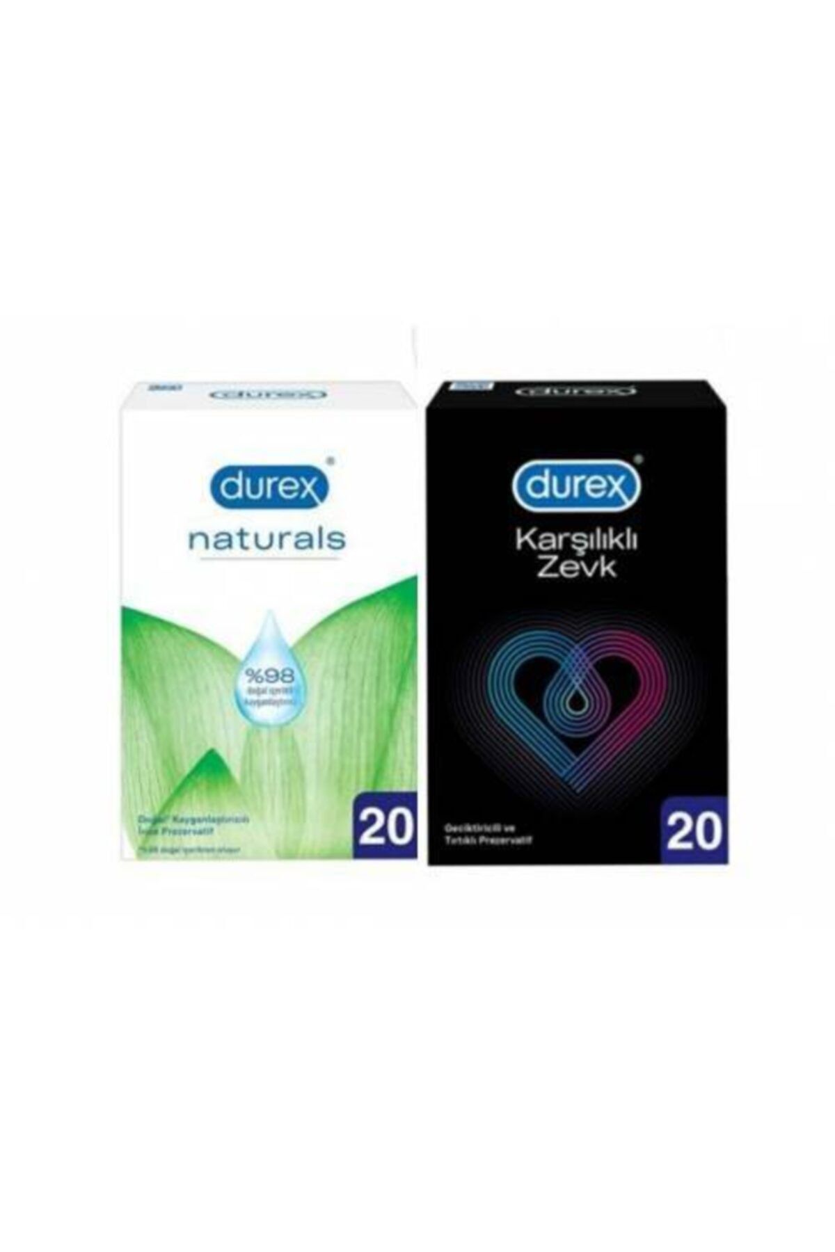 Durex Prezervatif Naturals 20 Li + Karşılıklı Zevk 20 Li