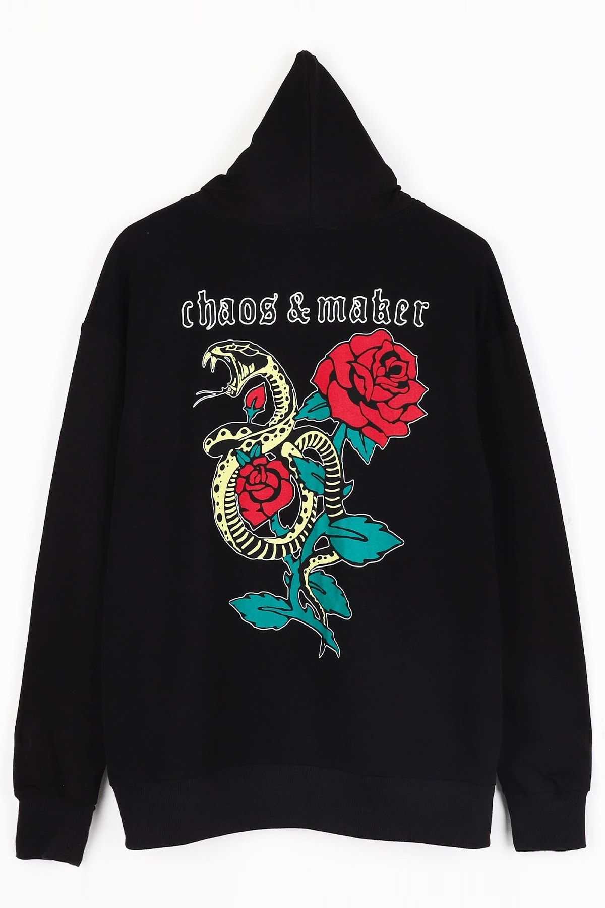 Sekizbiraltı Chaos & Maker Fermuarlı Siyah Unisex Sweatshirt