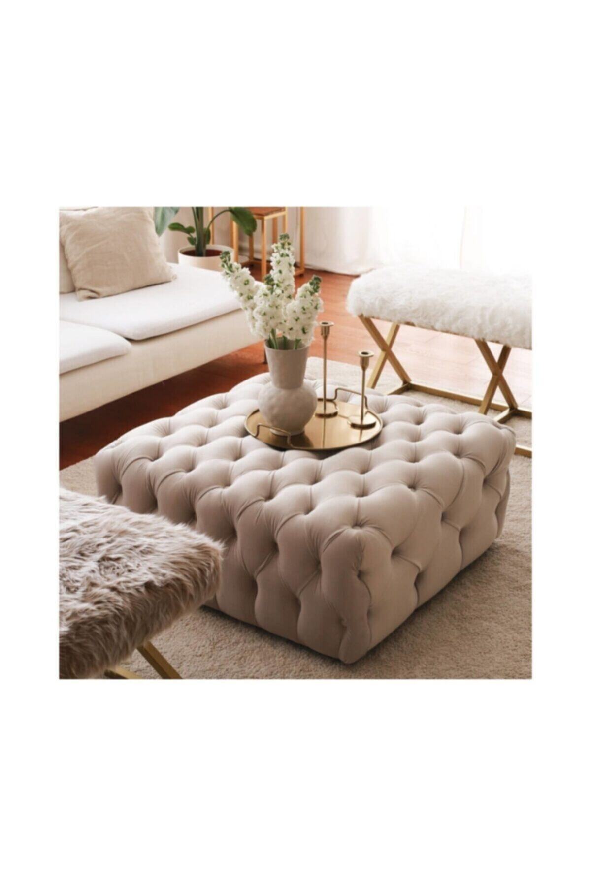aldagelsin Kare Chester Dekoratif Puf 80 Cm