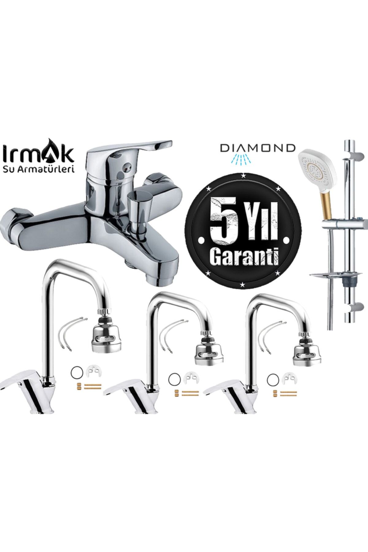 özbay ısı sanayii ö şekil Irmak Mutfak Banyo Lavabo Bataryaları Pirinç Tasarruf Başlıklı Muslukları Ve Diamond Sürgülü Duş