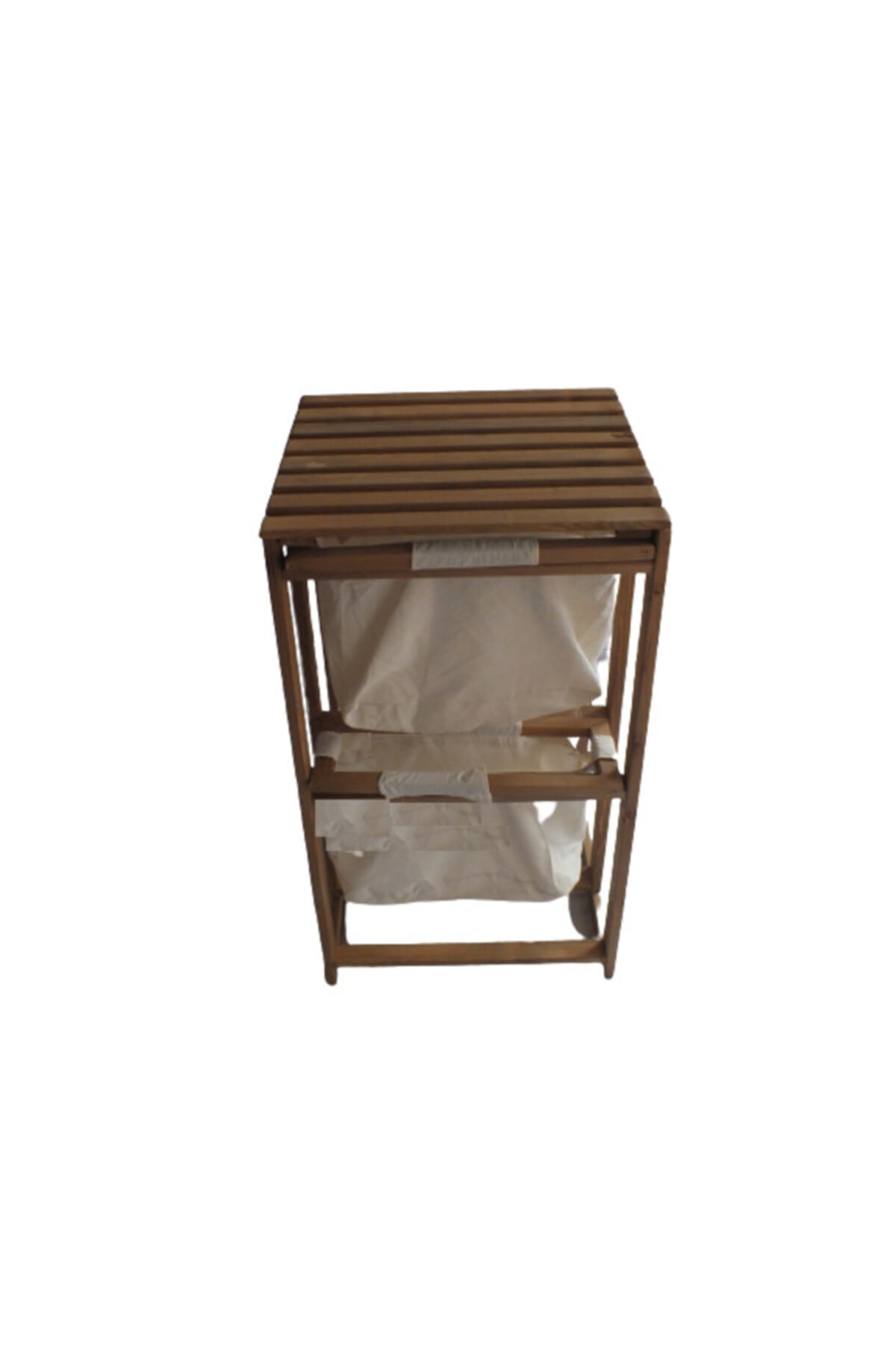 Woodenka 3 Bölmeli Kirli Ahsap Sepeti