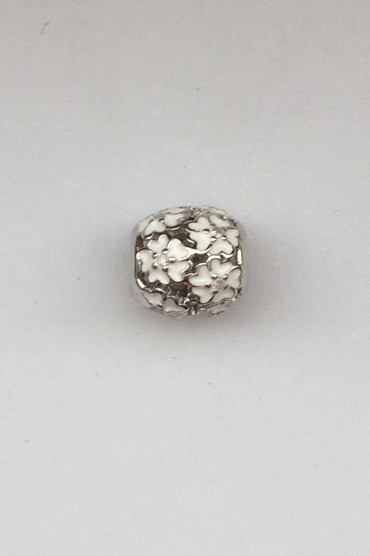 CHARM TO CHARM Pandora Bilekliklerine Uyumlu Beyaz Çiçekler Charm