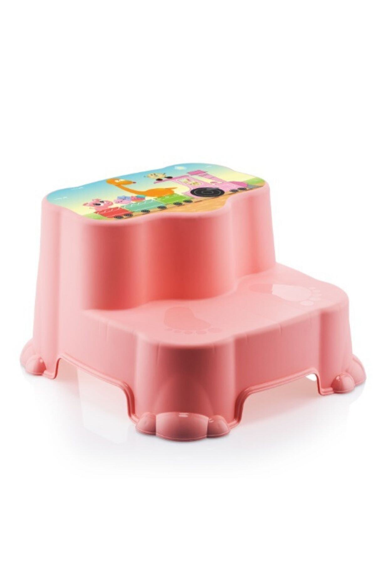 Bi' Home Katlı Kaymaz Bebek Basamak Tabure Pembe