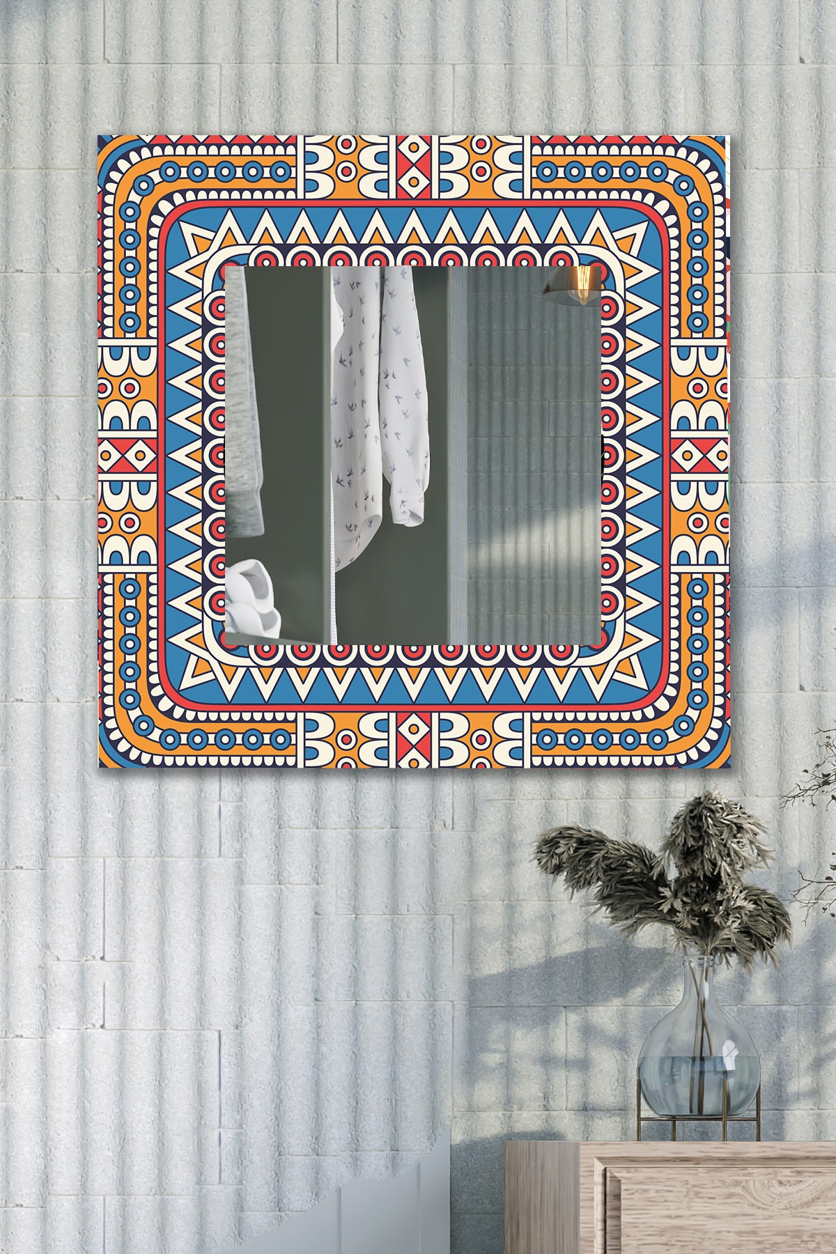 Hediyeler Kapında Dekoratif Harmony Duvar Aynası Antre Salon Banyo Ofis Aynası 60x60