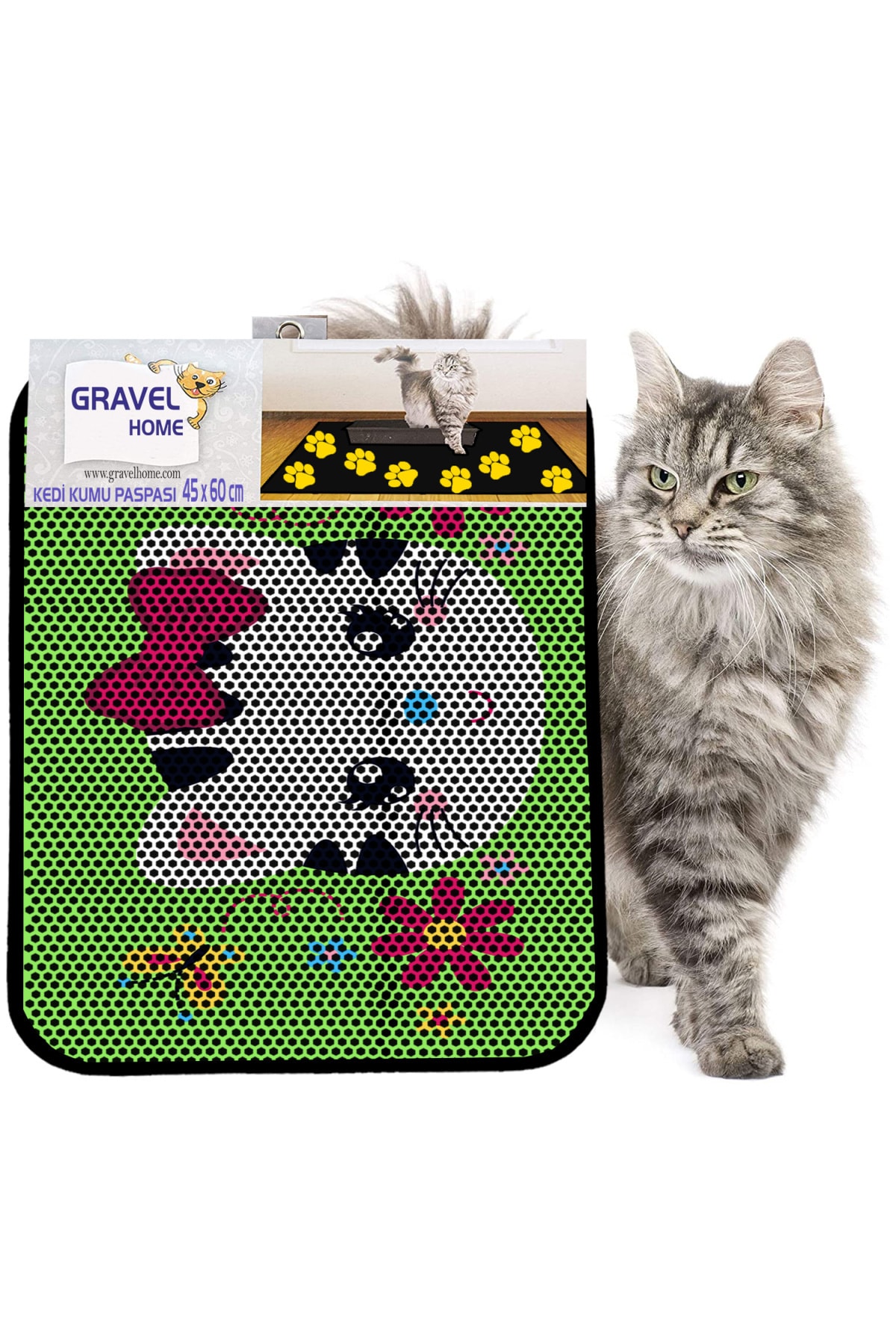 Gravel Kedi Kumu Paspası Yeni Sezon 45 X 60 Cm Nrszn0062