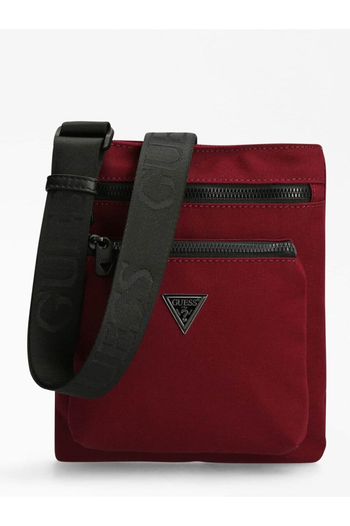 Guess Vıce Bordo Rengi Erkek Çapraz Çanta