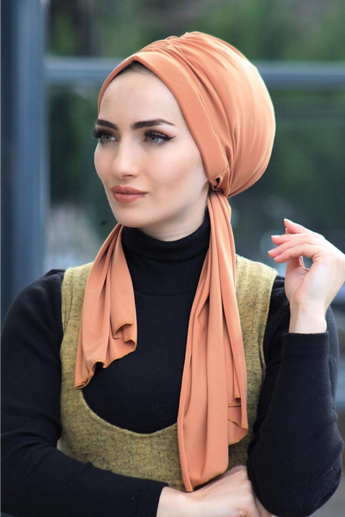 Zehra Hazır Havuz Tesettür Giyim (tesettür Bone Şal) Tasarım Bone Hardal