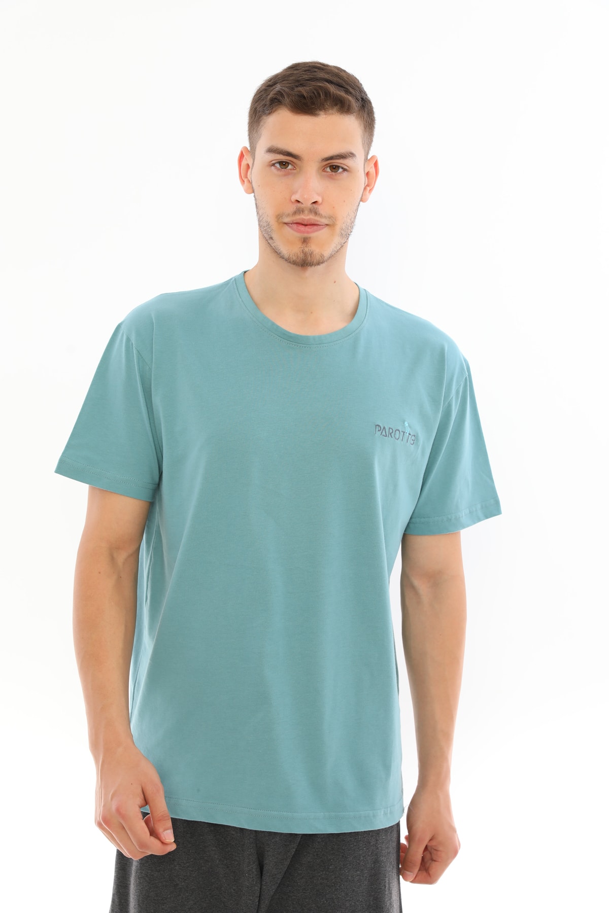 PAROTTE Erkek Pijama Üstü Kısa Kollu %100 Pamuklu T-Shirt