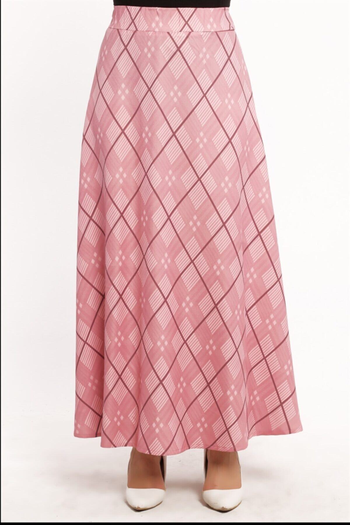 ModaBerfu Kadın Baklava Desen Kloş Etek