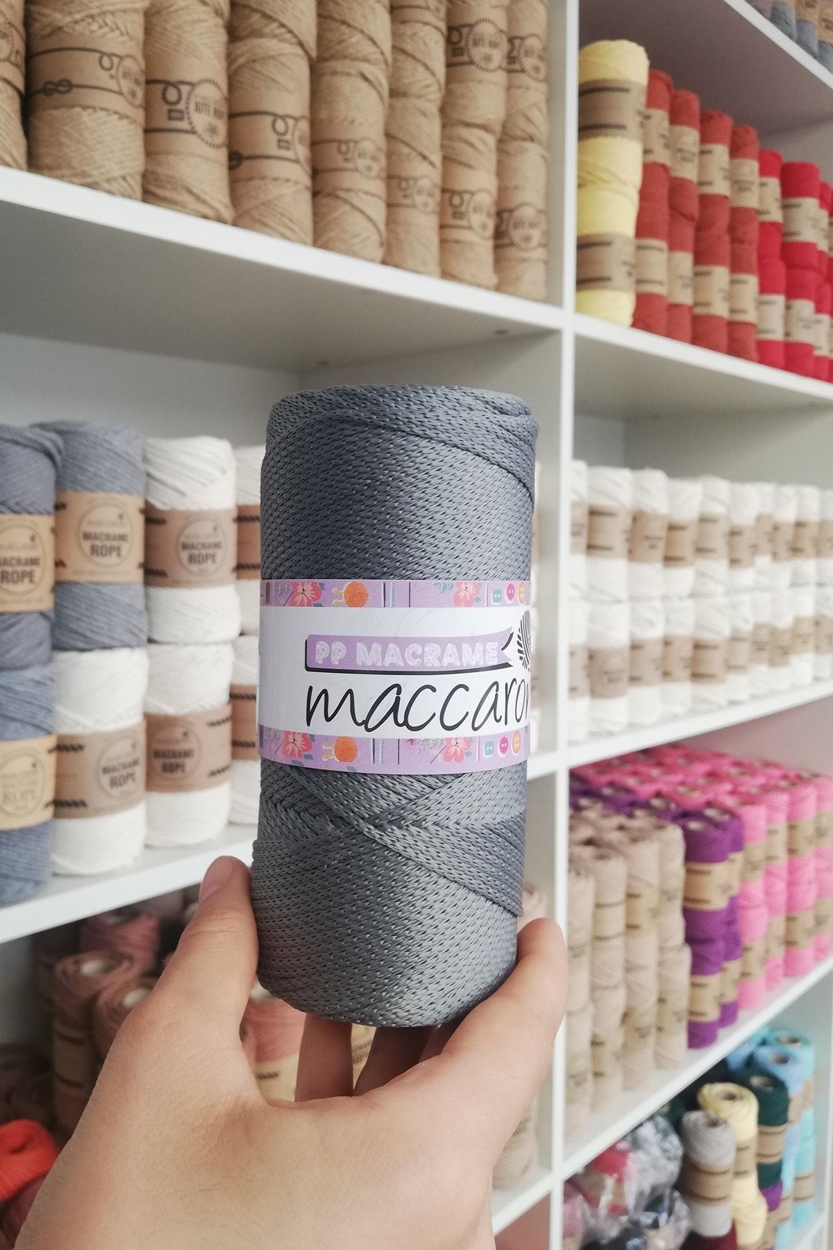 Maccaroni Polyester Makrome - Leke Tutmaz - 200 gr -230 M - Kalınlık : 2mm
