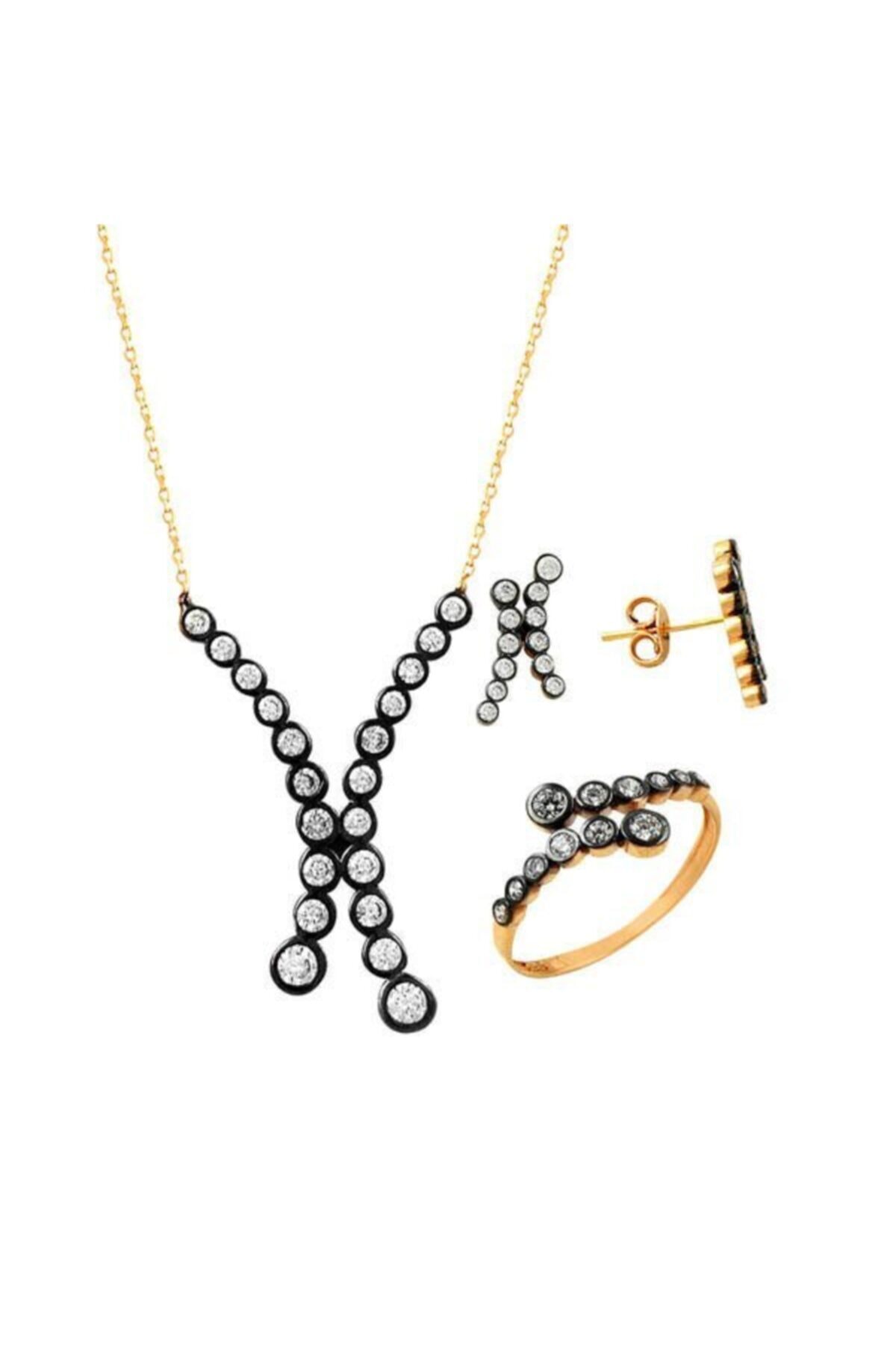 Altınbeyi Elmas Görünümlü Altın Üçlü Set