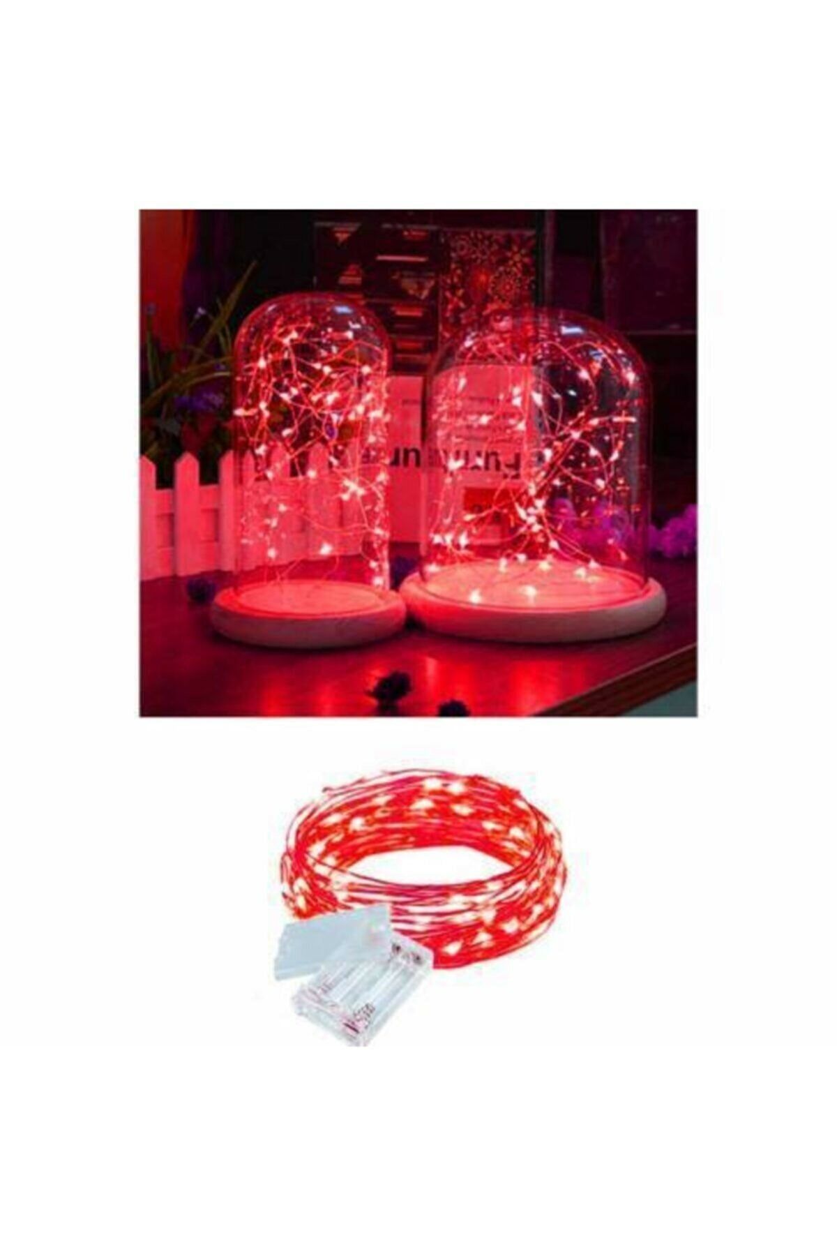 DDTREND Peri Led 5 Metre Pilli Kırmızı Renk Dekoratif Aydınlatma