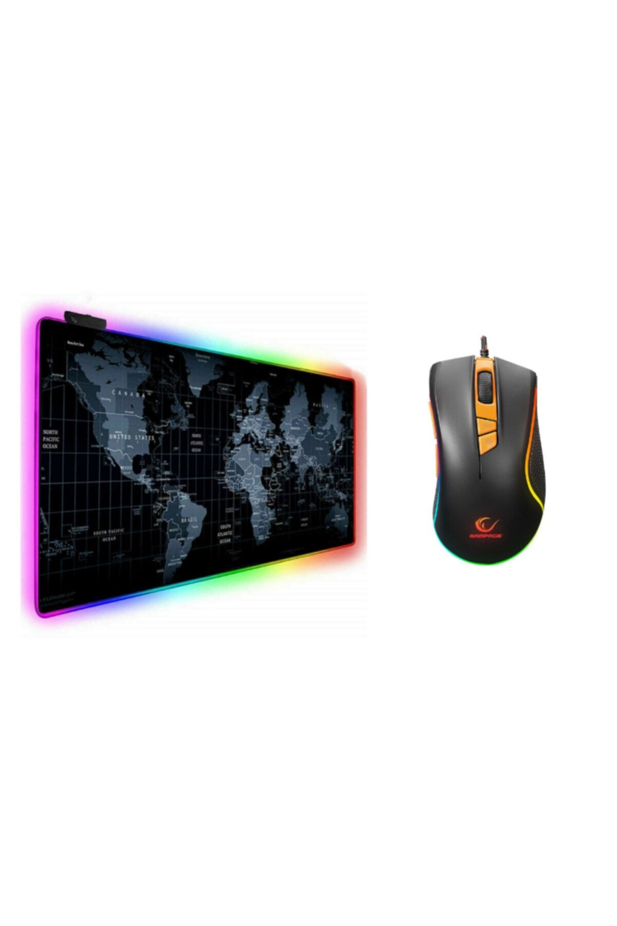 Rampage Smx-r9 Rgb Oyuncu Mouse+70x30 Rgb Mouse Pad