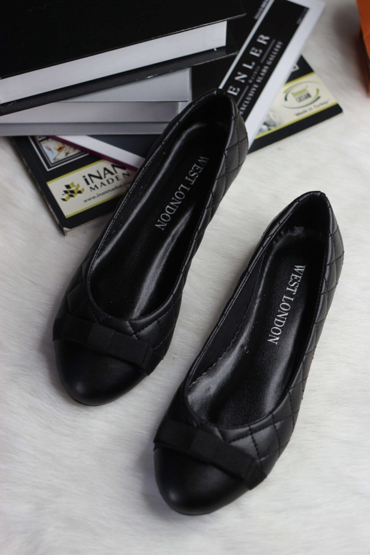 WEST LONDON SHOES ''kapitone'' Siyah Kadın Babet