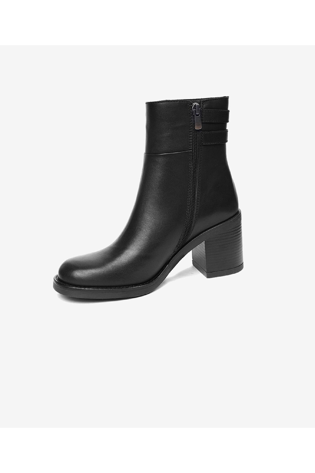 چکمه های پاشنه دار چرم اصل مشکی زنانه 4k2tb59154