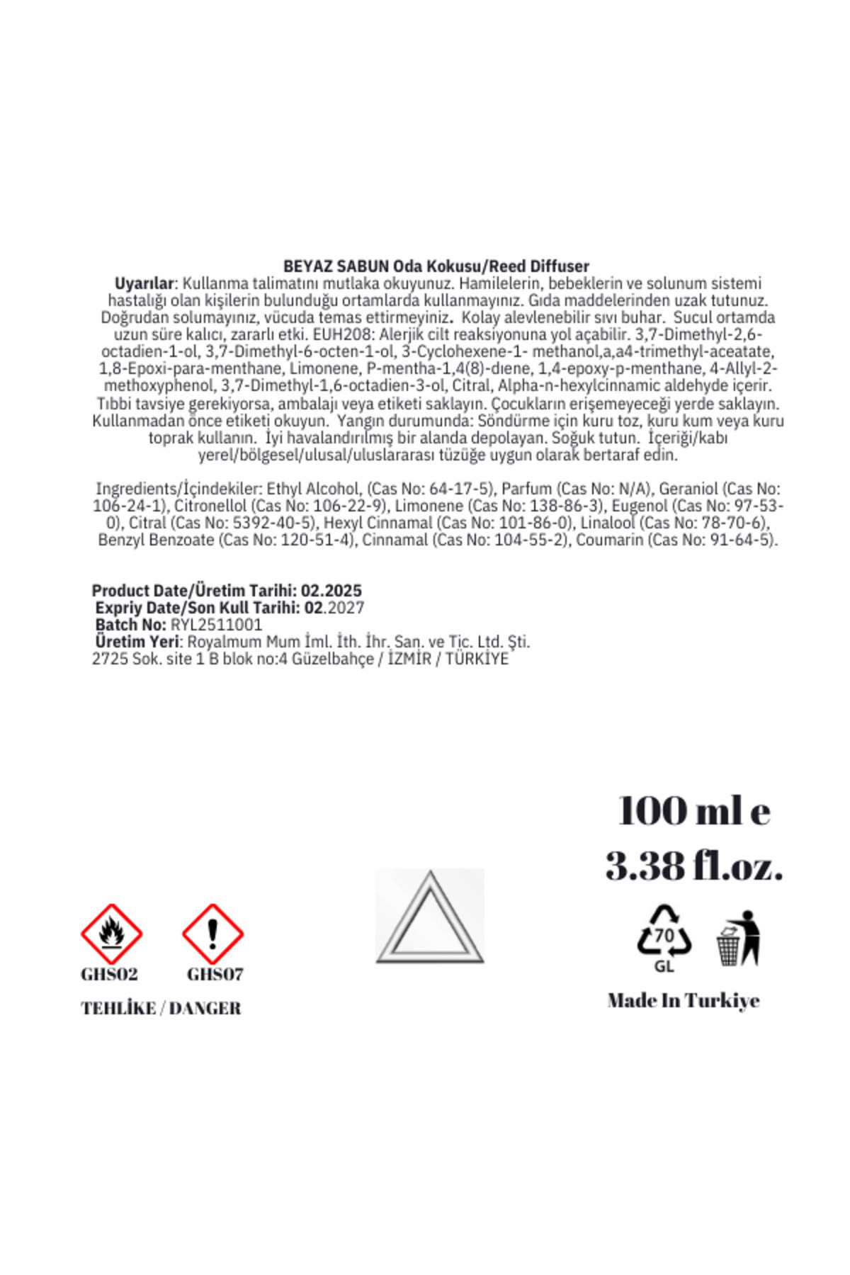 صابون سفید - صابون سفید - 100 میلی لیتر اتاق میله و بوی محیط