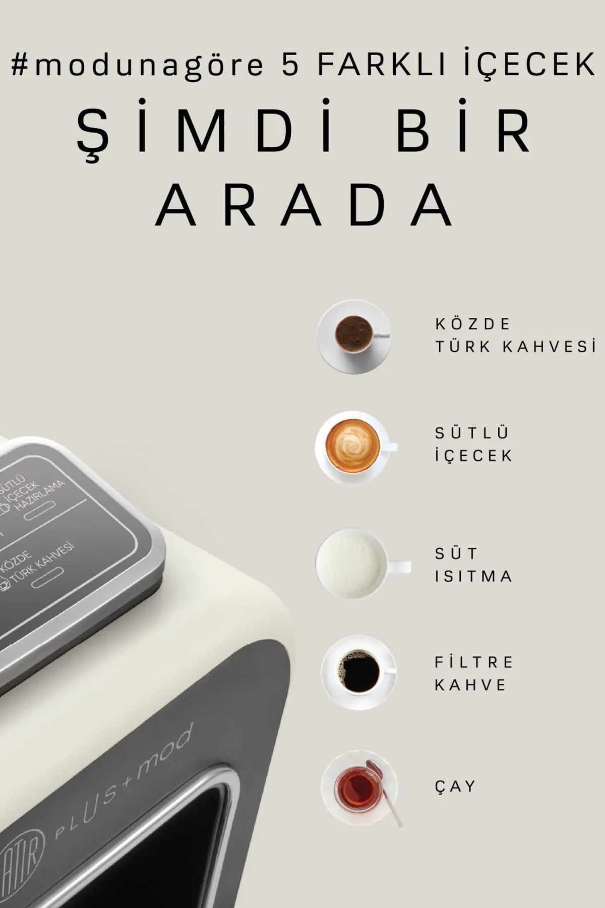 کرم قهوه ساز و چای ساز سخنگو Hatır Plus Mod 5 in 1