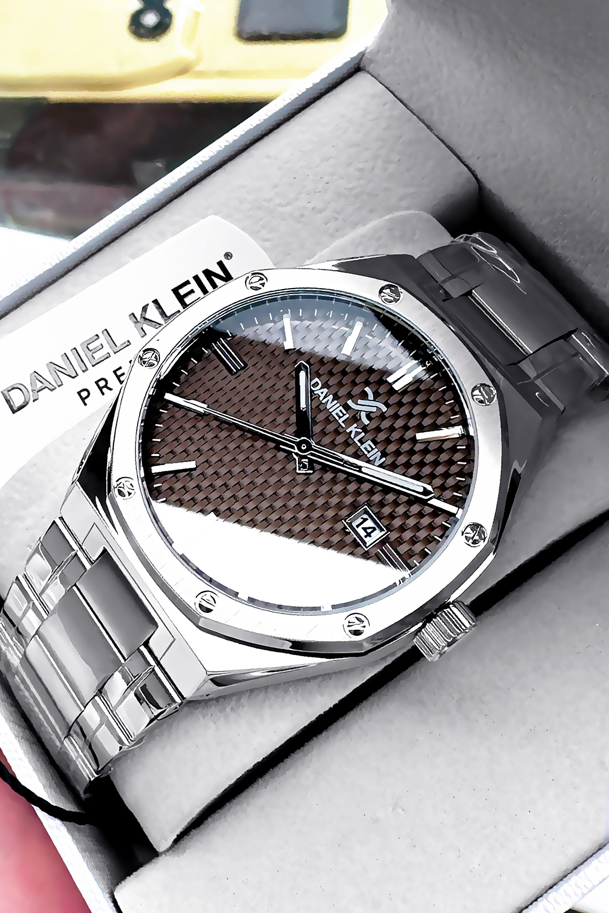 ساعت مچی مردانه رویال 3 Atm بند استیل رنگ نقره ای ضد آب دستبند سنگ طبیعی Dke2023c2