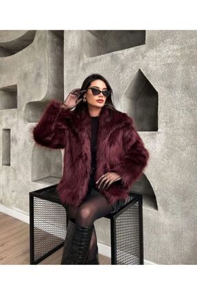 Kadın Oversize Çıtçıtlı Premium Suni Lolita Kürk Image 3