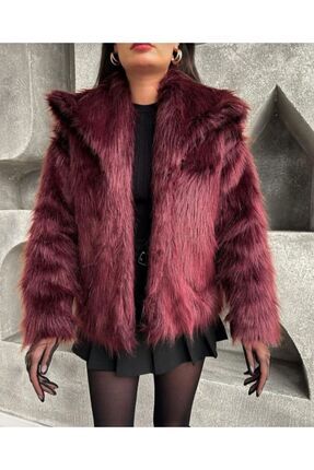 Kadın Oversize Çıtçıtlı Premium Suni Lolita Kürk Image 2