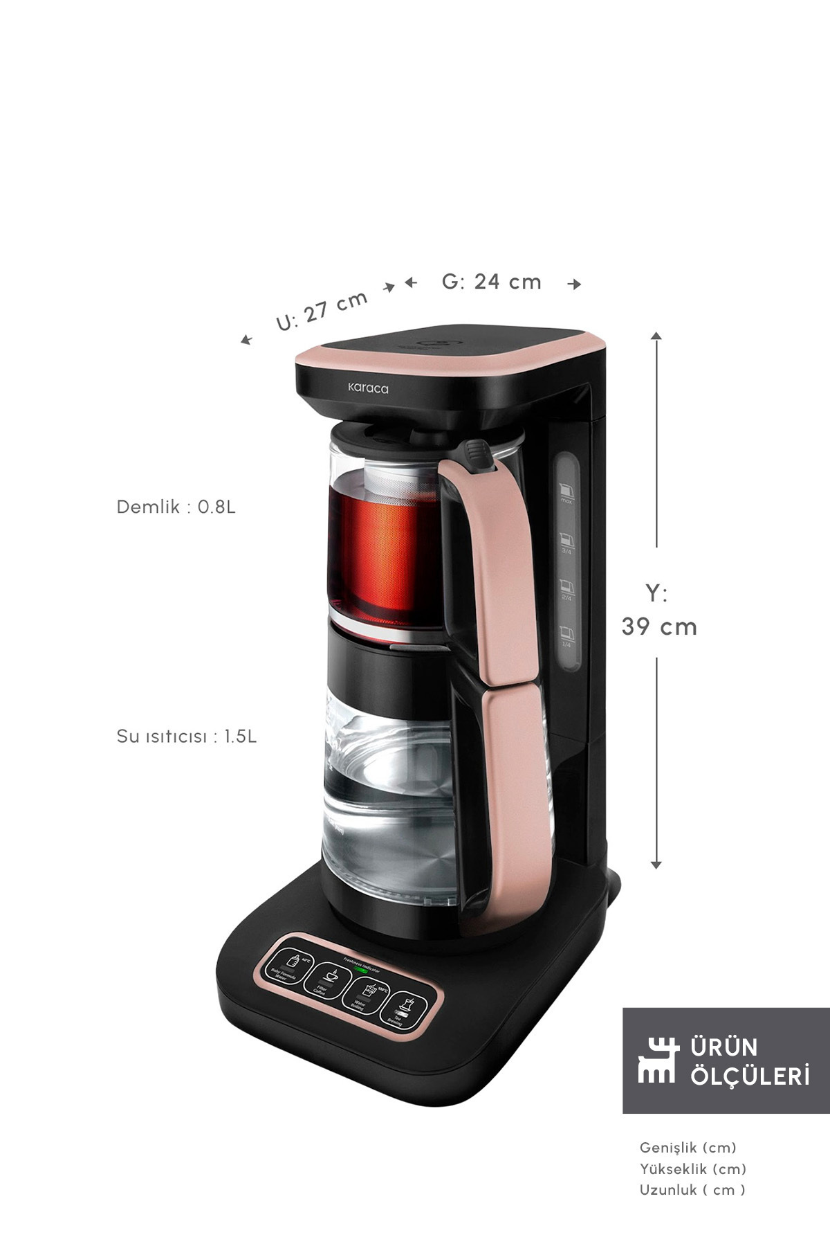 Tea Lover Robotea Pro Connect 4 in 1 Talking Glass Tea Machine Rosegold