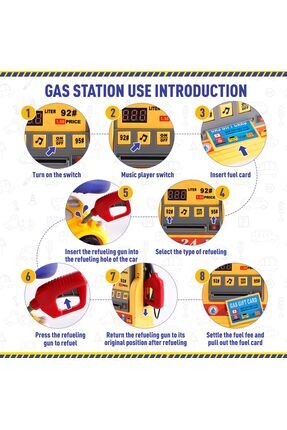 Gerçekçi Benzin Istasyonu Oyuncak Similasyon Sesli Işıklı Aksesuarlı Metal Araba Image 1