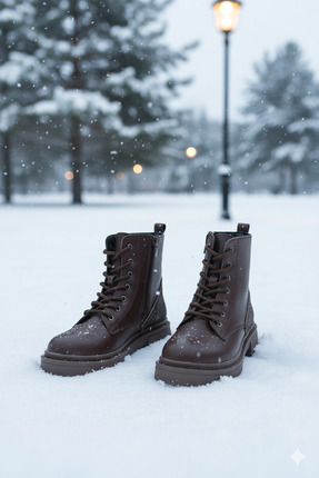 Elyediane Kadın Postal Bağcıklı Fermuarlı Günlük Bot 001201 Cilt Image 5