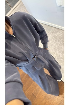 KEMER DETAYLI GENİŞ PAÇA PANTOLON TAKIM Image 1