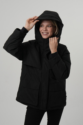 Kadin Mont Kapüşonlu Su itici Rüzgar Geçirmez Kadın Kaban Image 2