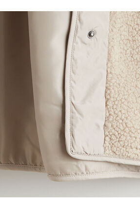 Kahverengi Kapüşonlu Oversize Kadın Teddy Kaban Image 7