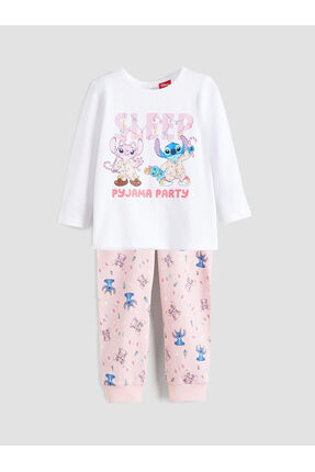 Peak Yeni Sezon Lilo & Stitch Baskılı Kız Çocuk Pijama Takımı Image 2