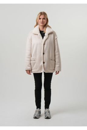 Kadin Mont Peluş Astarlı Kadın Süet Mont Image 3