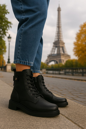 Ysalaema Kadın Bağcıklı Fermuarlı Günlük Postal Bot 001202 Cilt Image 4