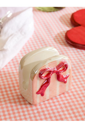 LCW HOME Pembe Fiyonk Detaylı Seramik Peçetelik 10 Cm Image 1