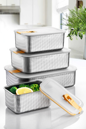 Perfect Seal Paslanmaz Çelik Saklama Kabı 4'lü Set Image 0